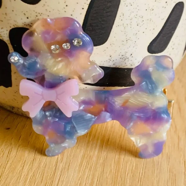 Poodle Acetate Hair Clip