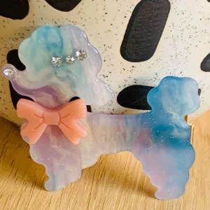 Poodle Acetate Hair Clip