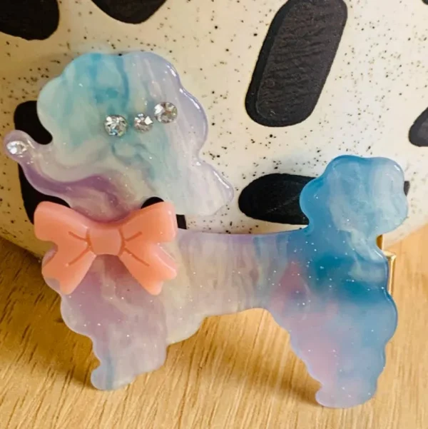 Poodle Acetate Hair Clip