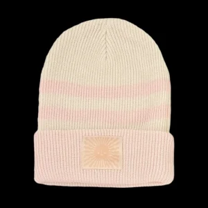Positive Vibes Beanie - Natural/Faded Pink