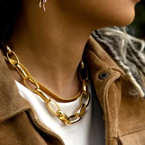 Pretty in Link 24K Gold Plated Necklace (Oval)