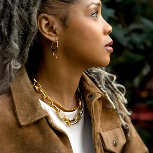Pretty in Link 24K Gold Plated Necklace (Oval)