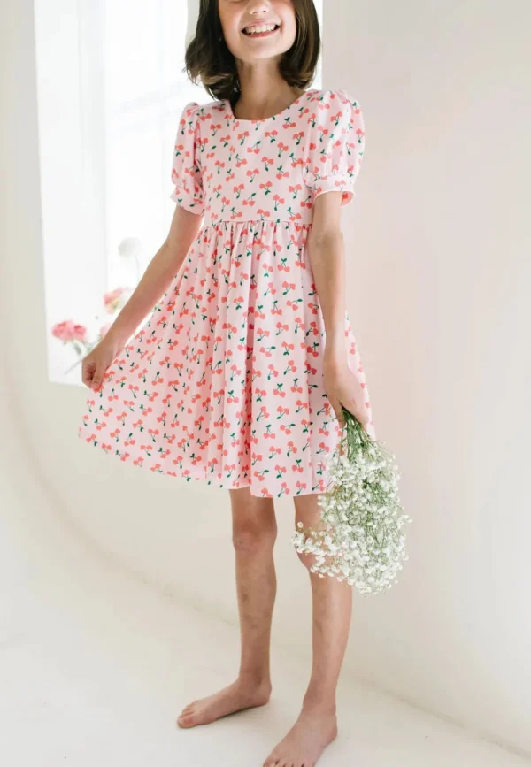 Puff Dress - Cherries