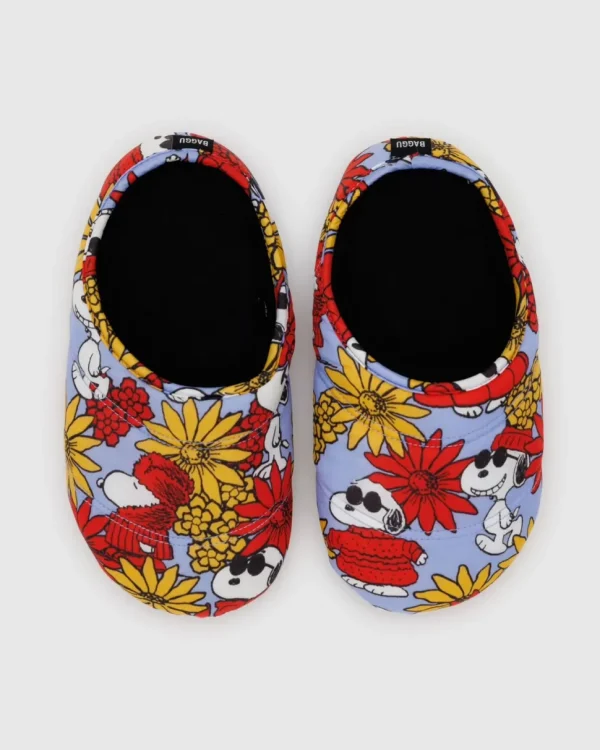 Puffy Slippers - Floral Snoopy