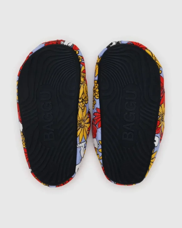 Puffy Slippers - Floral Snoopy