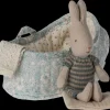 Rabbit in Carry Cot - Blue