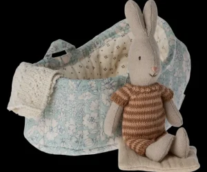Rabbit in Carry Cot - Maroon