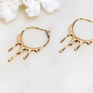 Rain 24K Gold Plated Hoops