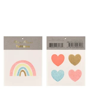 Rainbow & Hearts Small Tattoos