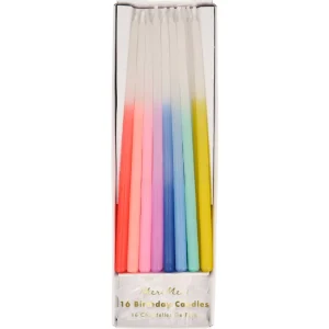 Rainbow Dipped Tapered Candles (x 16)