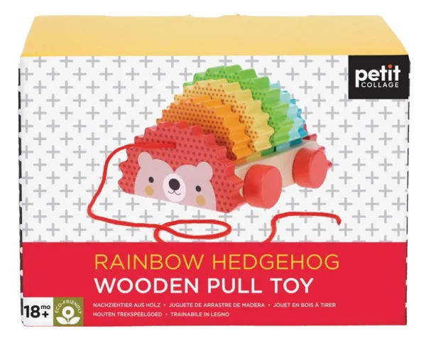 Rainbow Hedgehog Wooden Pull Toy