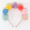 Rainbow Pompom Headband