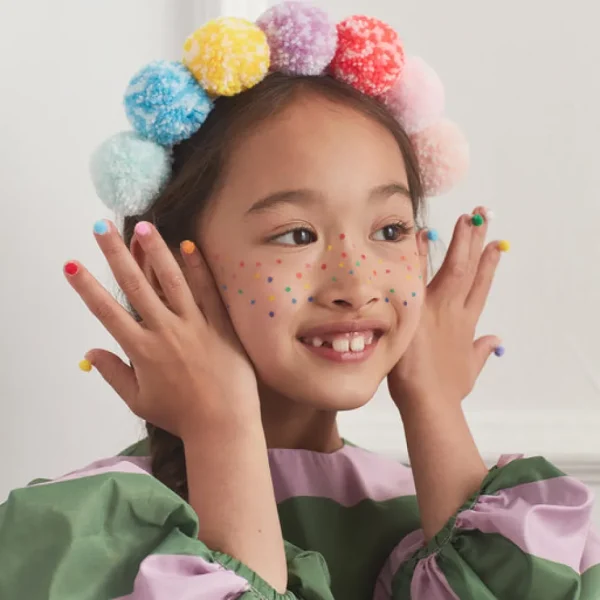 Rainbow Pompom Headband