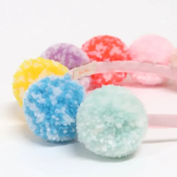 Rainbow Pompom Headband