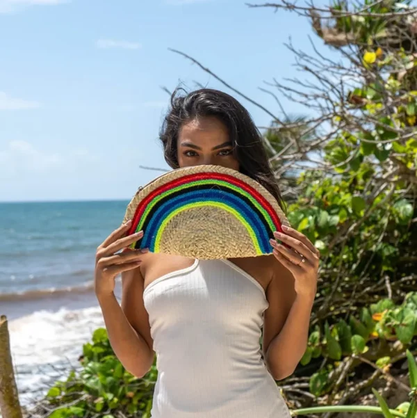 Rainbow Straw Clutch