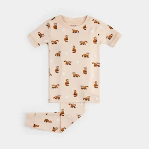 Red Panda Print on Short-Sleeved PJ Set