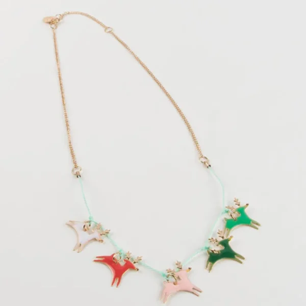 Reindeer Enamel Necklace