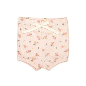 Ribbed Short - Pink Flowers