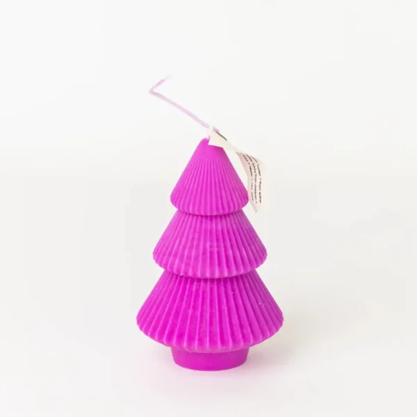 Ribbed Xmas Tree Candle - Several Colors