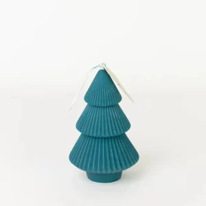Ribbed Xmas Tree Candle - Several Colors