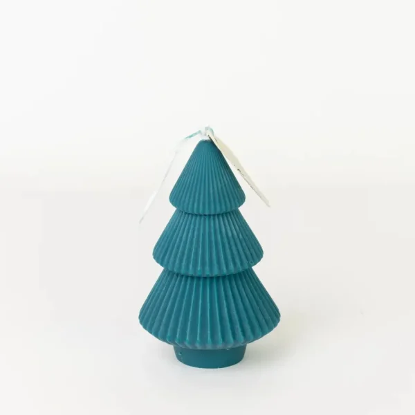 Ribbed Xmas Tree Candle - Several Colors