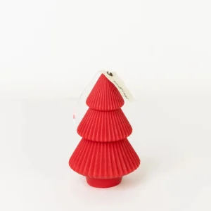 Ribbed Xmas Tree Candle - Several Colors