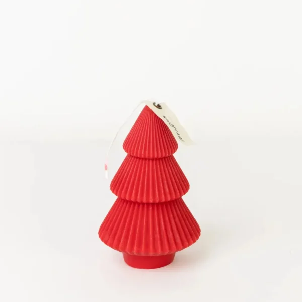 Ribbed Xmas Tree Candle - Several Colors