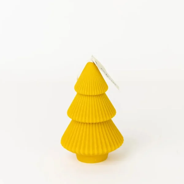 Ribbed Xmas Tree Candle - Several Colors