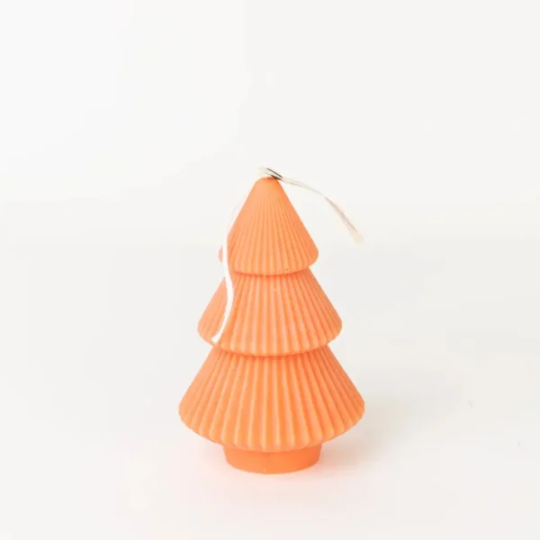 Ribbed Xmas Tree Candle - Several Colors