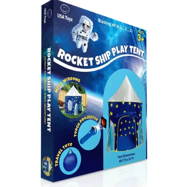 Rocketship Pop Up Tent - Indoor or Outdoor Playhouse