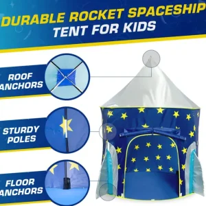 Rocketship Pop Up Tent - Indoor or Outdoor Playhouse