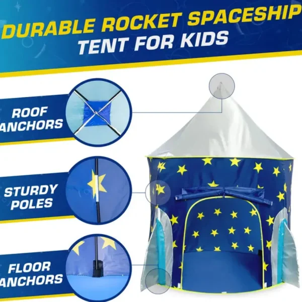 Rocketship Pop Up Tent - Indoor or Outdoor Playhouse