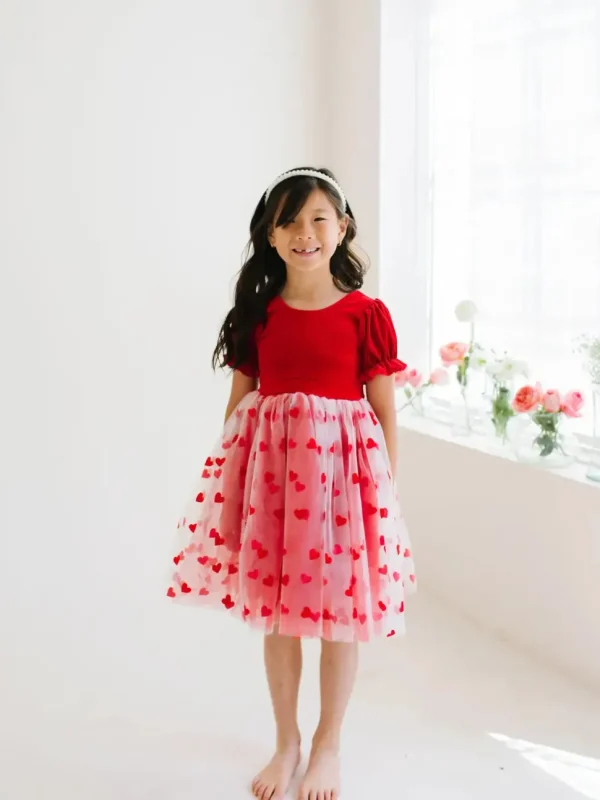 Rose Dress - Heart Print