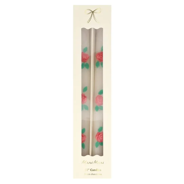 Rose Taper Candles (x2)