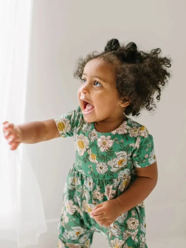 Rosie Romper - Vintage Greens