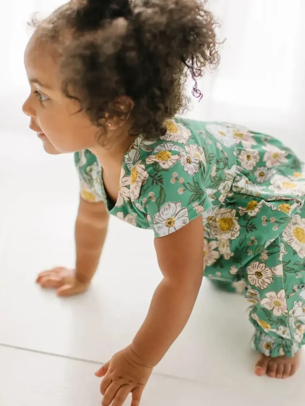 Rosie Romper - Vintage Greens