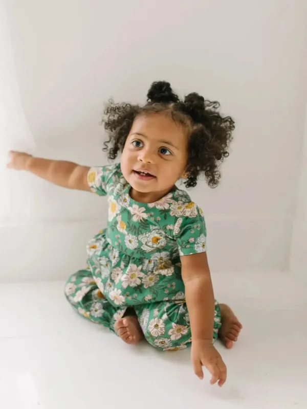 Rosie Romper - Vintage Greens