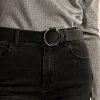 Round Buckle Belt - Black