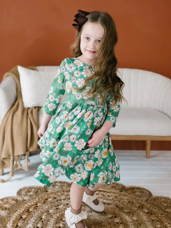 Rubina Twirl Dress - Vintage Greens