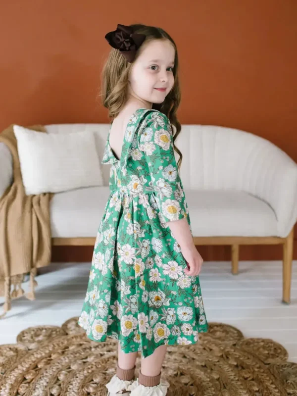 Rubina Twirl Dress - Vintage Greens