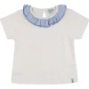 Ruffle Collar Tee - White