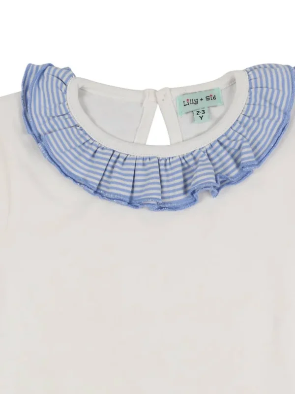 Ruffle Collar Tee - White