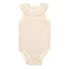 Ruffle Ribbed Bodysuit - Shell Pink Stripe