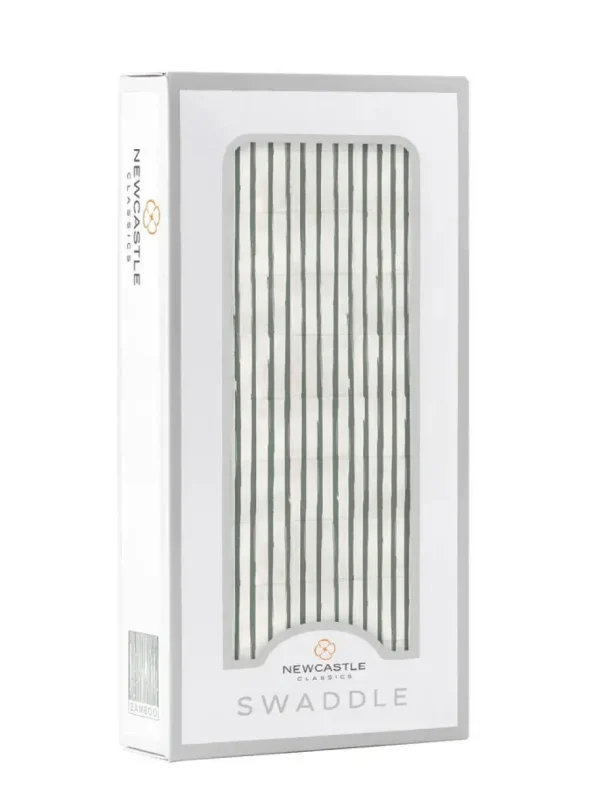 Sage Green Stripe Bamboo Swaddle