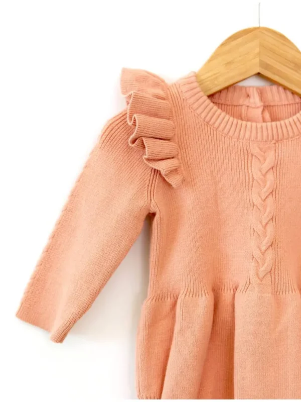 Scarlett Knit Bubble Romper - Peach
