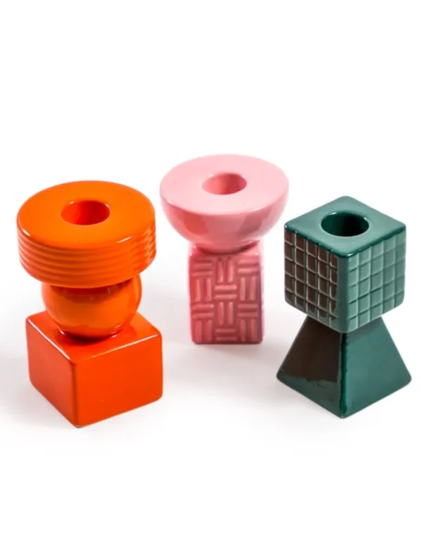 Set of 3 Ceramic Candle Holders