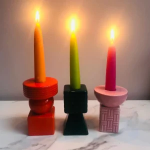 Set of 3 Ceramic Candle Holders