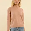 Shimmering Mesh Sweater - Pink