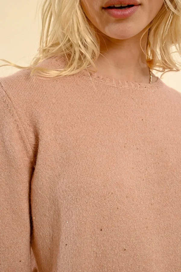Shimmering Mesh Sweater - Pink