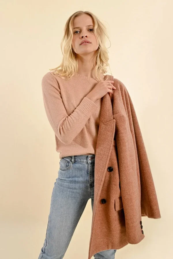 Shimmering Mesh Sweater - Pink
